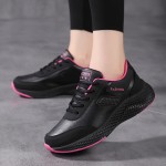 Women's Solid Color Casual Sneakers, Lace Up Lightweight Soft Sole Walking Shoes, Low-top Stylish Sporty Trainers