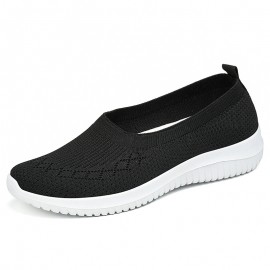 Chic Breathable Mesh Slip-On Sneakers for Women - Comfortable, Lightweight Casual Shoes for Walking & Everyday Style