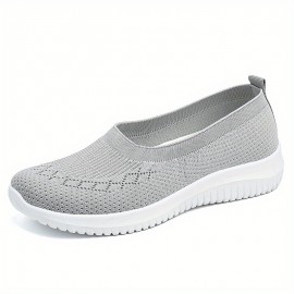 Chic Breathable Mesh Slip-On Sneakers for Women - Comfortable, Lightweight Casual Shoes for Walking & Everyday Style