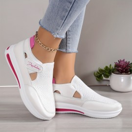 Women's Breathable Mesh Sneakers, Casual Low Top Platform Shoes, Women's Comfortable Outdoor Shoes