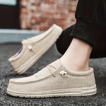 Men's Trendy Solid Loafer Shoes, Comfy Non Slip Casual Canvas Shoes For Men's Outdoor Activities