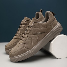 Durable Men's Skate Sneakers - Comfortable Mesh Lining, EVA Grip, Lace-Up, Solid Style & Versatile Sports Use