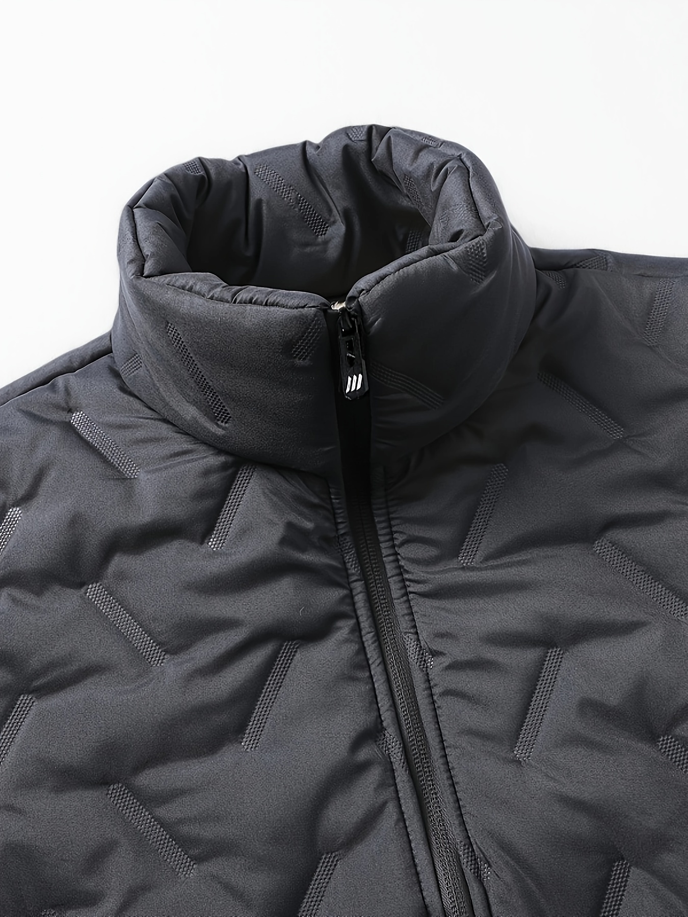 mens fleece lined padded jacket men casual padded coat windbreaker zipper pocket stand collar for men winter details 2