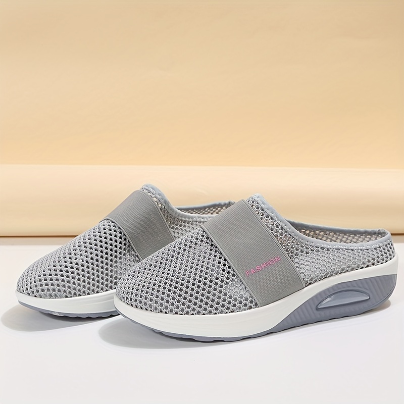 womens air cushion mesh slingback sneakers casual breathable closed toe arch support mules slippers non slip outdoor shoes details 2