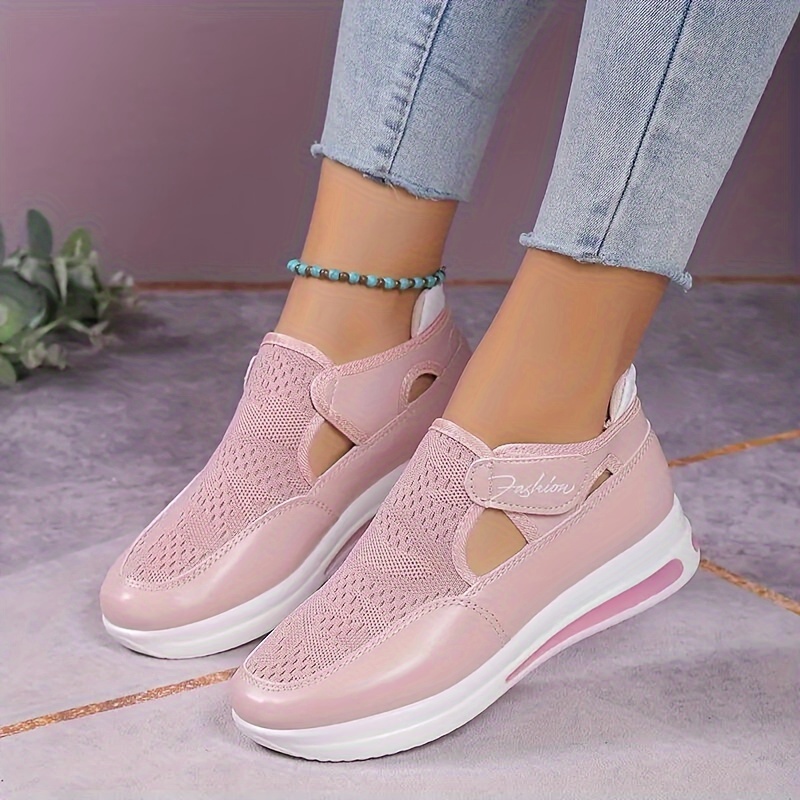 womens breathable mesh sneakers casual low top platform shoes womens comfortable outdoor shoes details 2