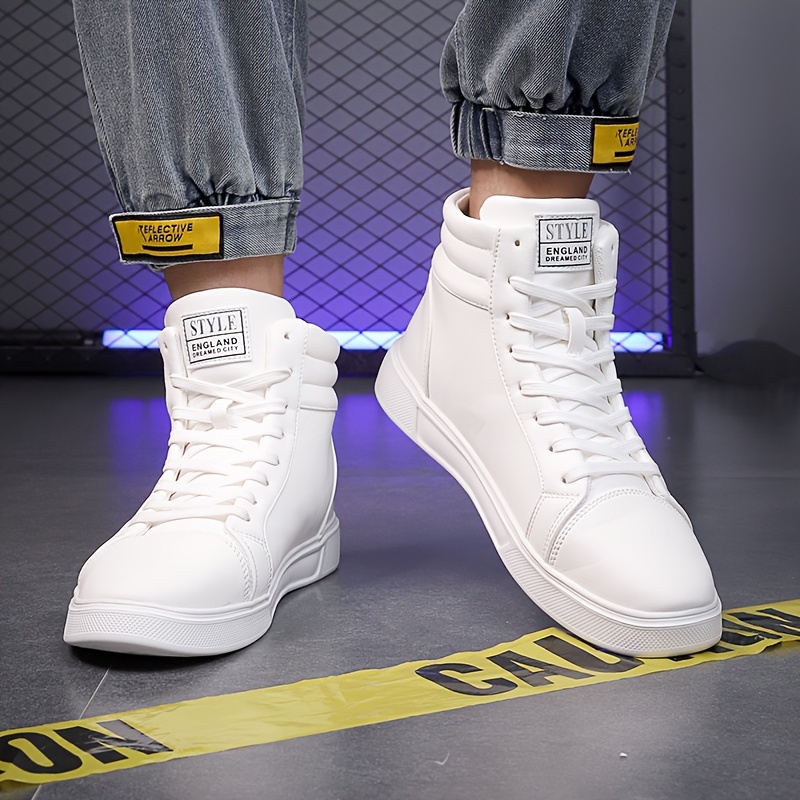 skate shoes men s trendy high top solid comfy non slip details 2