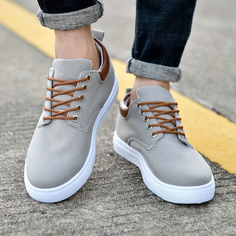 Mens Trendy Solid Skateboard Shoes Lace Up Non Slip Outdoor Walking Jogging Traveling Business Trip Men s Shoes Temu details 2