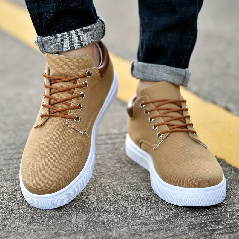 Mens Trendy Solid Skateboard Shoes Lace Up Non Slip Outdoor Walking Jogging Traveling Business Trip Men s Shoes Temu details 5