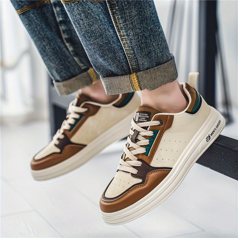 low top skateboard shoes men s vintage colour block comfy details 1